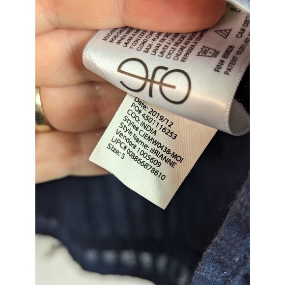 ELLA MOSS "Brianne" Boho Peasant Earthy Casual Eyelet Top Navy Blue Size Small - Picture 7 of 7